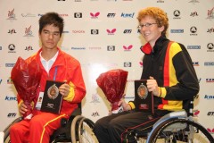 3位の中国ウェイ選手とドイツコワルスキー選手