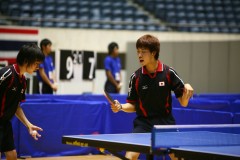 団体戦決勝。香港戦を戦う、金子・鈴木選手