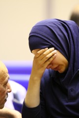 女子クラス3-5団体戦決勝、イランに負け涙を流すヨルダン・FATEN選手