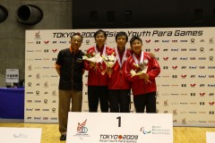 男子クラス11（知的障害)、金メダルの香港チーム。Chi Sing選手、Kwok Ho選手