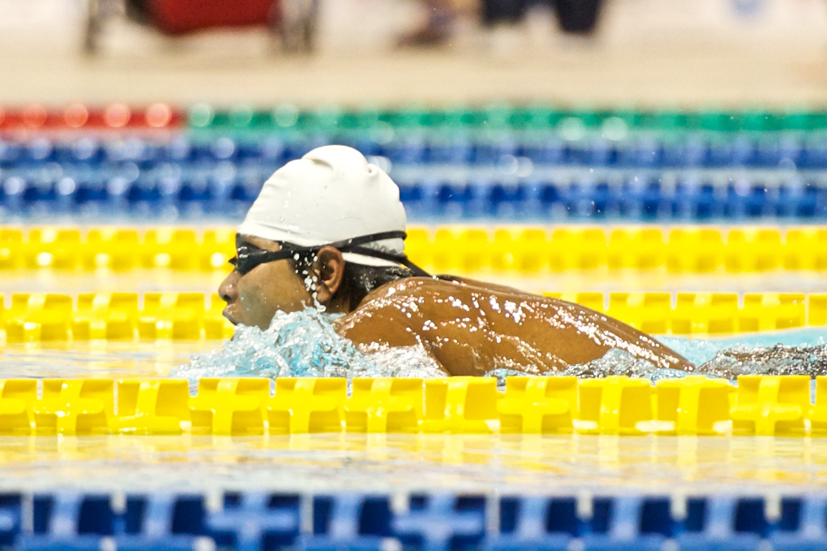 ベトナムから参加した、THANH TUNG VO選手。１００メートルと５０メートル自由形、５０メートル背泳ぎで大会記録を更新した。