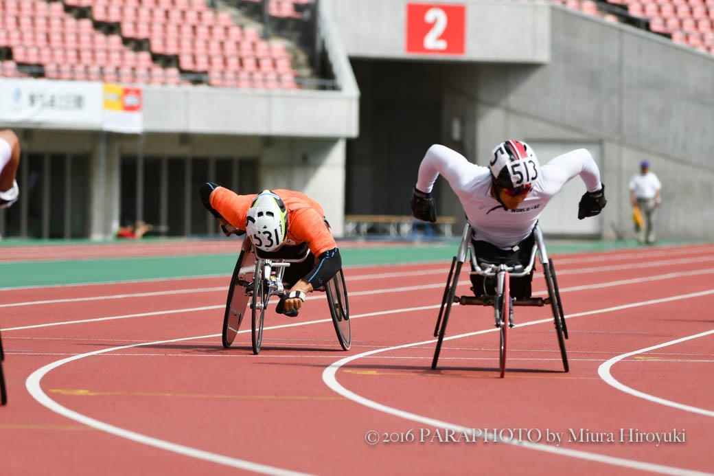 永尾と同じ１００、４００のT５４に出場し２位となったのは２３歳の生馬知季（WORLD-AC）　写真・三浦宏之