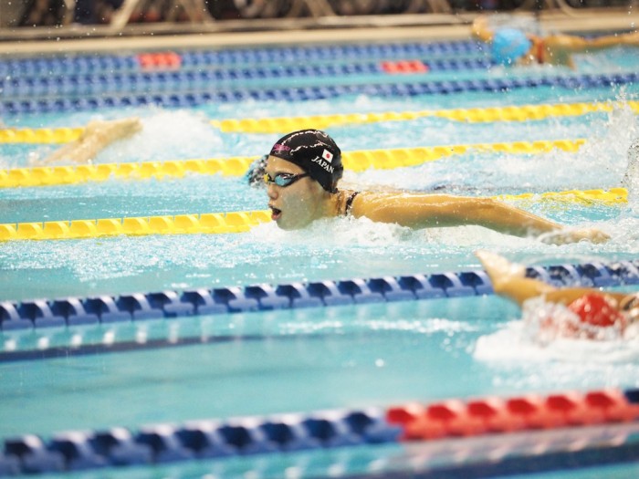 女子１００メートル平泳ぎS10、リオパラリンピック日本代表池愛里（峰村PSS東京）この日６レースに出場した。　写真・西川隼矢