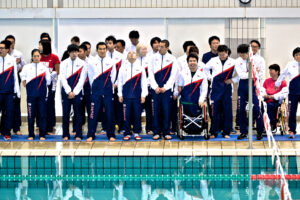 第３３回 日本障がい者水泳選手権大会・開会式に集まったリオパラリンピック日本代表選手たち