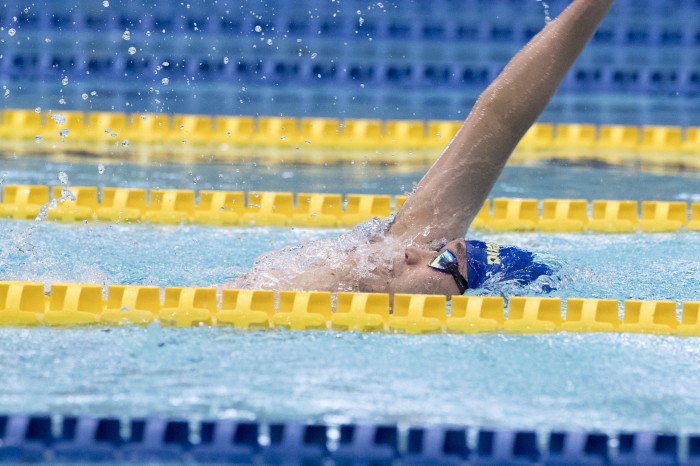 ６月１１日、４００メートル個人メドレーで世界記録を更新した津川拓也（ANAウィングフェローズ・ヴイ王子）の泳ぎ