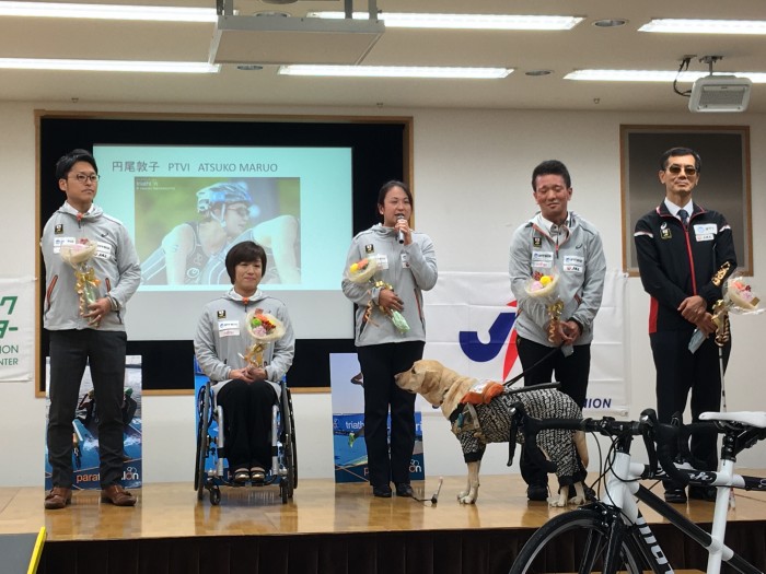 参加した強化指定選手左から、宇田秀生、土田和歌子、円尾敦子、中澤隆、長井敬二