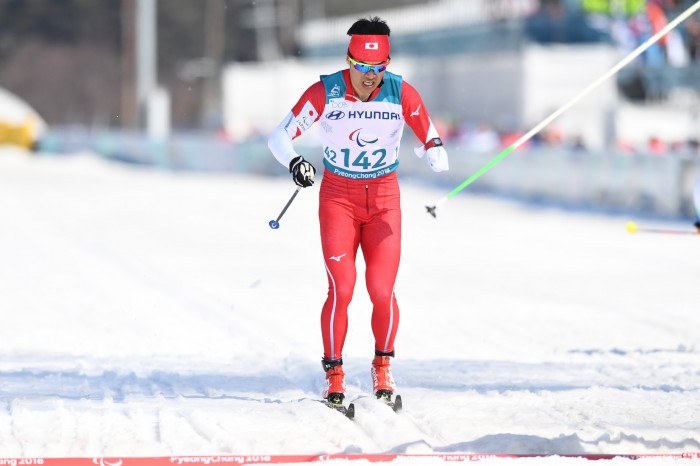 クロスカントリースキー・1.5km  フィニッシュする新田佳浩　（写真・山下元気）