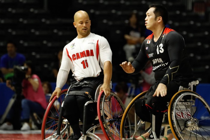 大会２日目（６月９日）、日本VSカナダ戦。キャプテン・ディビット（左）と藤本怜央（右）持ち点はともに4.5点　写真・水口之孝