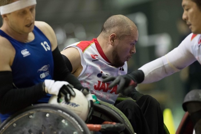 ５月２７日、最終日。イギリスと日本による決勝戦で守備を担当するローポインター乗松聖矢　（写真・水口之孝）