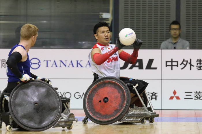 ５月２５日、大会２日目のイギリスとの試合にも出場、トライも成功した永易。「初日と２日目は思ったよりプレー機会がもらえた」　（写真・内田和稔）