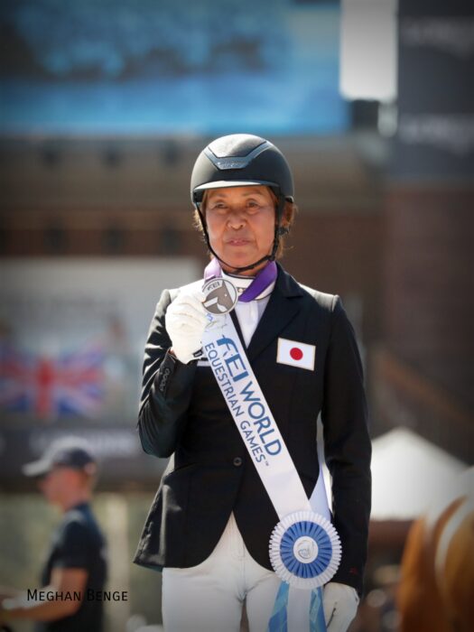 Tomoko Nakamura/Bronze: WEG 2018 Freestyle (horse: D Jazz F) (Photo: Meghan Benge)