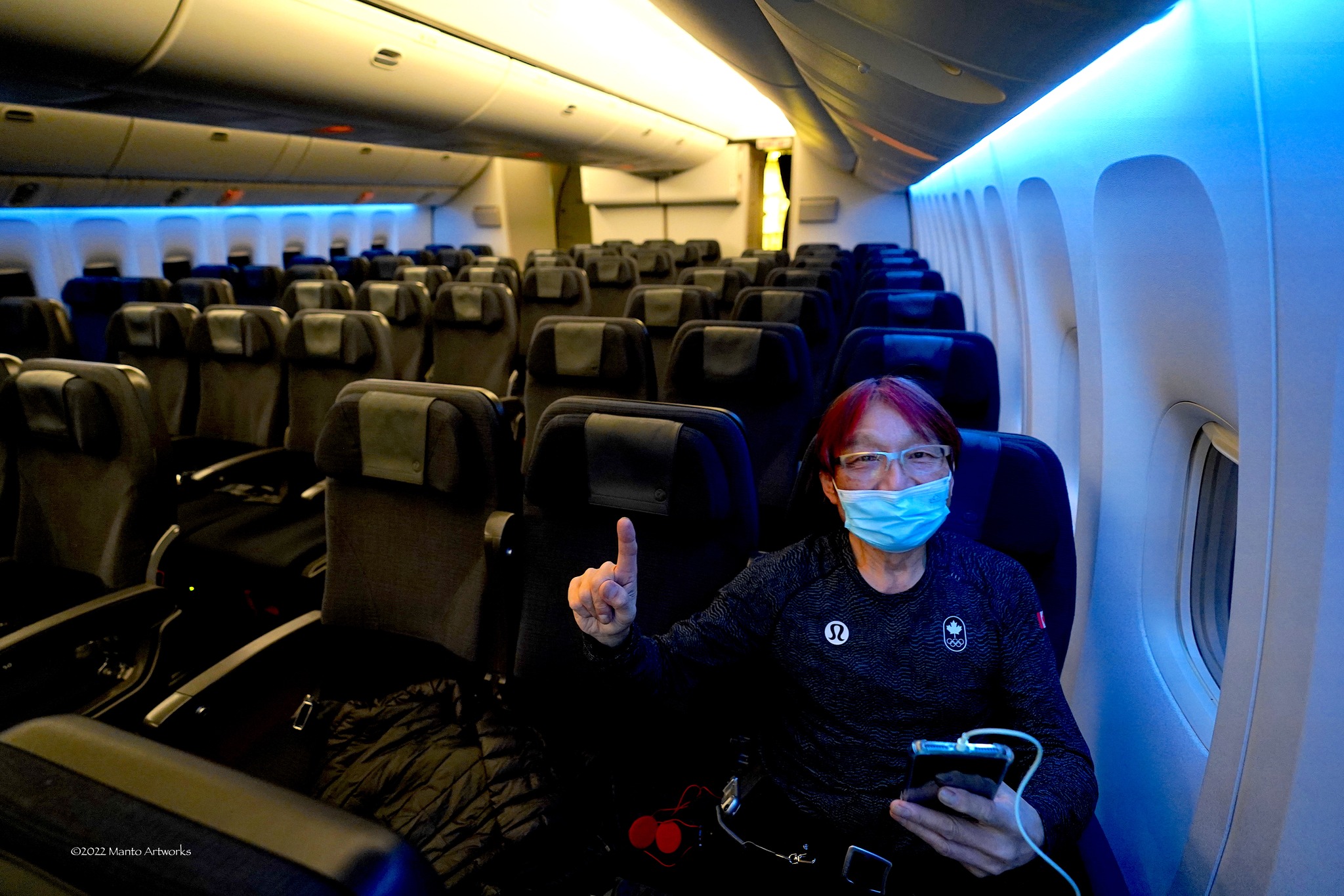 東京から客１人の機内写真