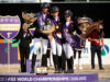 ECCO FEI World Championships 2022, Herning (DEN)

Silver FRANK HOSMAR of the Netherlands, gold MICHÈLE GEORGE of Belgium and bronze SOPHIE WELLS of Britain after the Grade V Freestyle to Music final during Orifarm Healthcare FEI Para Dressage World Championship 2022 in Herning, Denmark, August 14, 2022.
写真：FEI