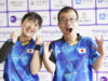 混合ダブルスを終えた八木と中村ミックスゾーンで　写真・中村 Manto 真人