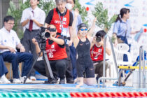 女子50mバタフライを泳ぎ終えた西田杏（シロ）自身の日本記録を更新し36.62をマークした　写真・秋冨哲生