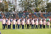 「君が代」を斉唱する男子サッカー日本代表選手