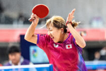 点を取るたびに気迫溢れる声を上げて、気合を入れる亀澤理穂選手　（写真・秋冨哲生）