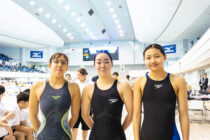 木下の復帰で競い合いを楽しんだ3人のライバル。中央・木下、左・芹沢、右・佐藤　写真・秋冨哲生